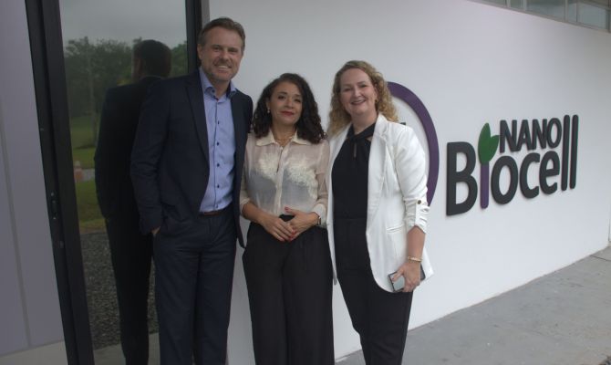 Sócios da Nanobiocell: Cesar Miglioranzza, Janaína Howarth e Katiusca Miranda (Foto: Divulgação)